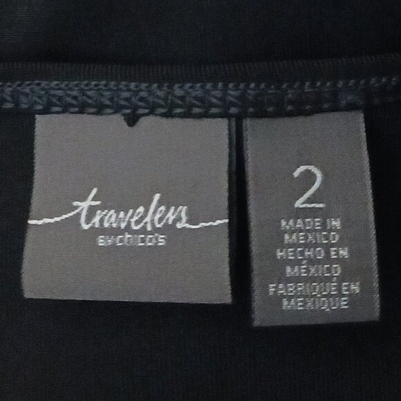 Chicos Travelers Maxi Shift Dress Size 2 US 12 Red Black Colorblock Side Slit - Picture 6 of 8